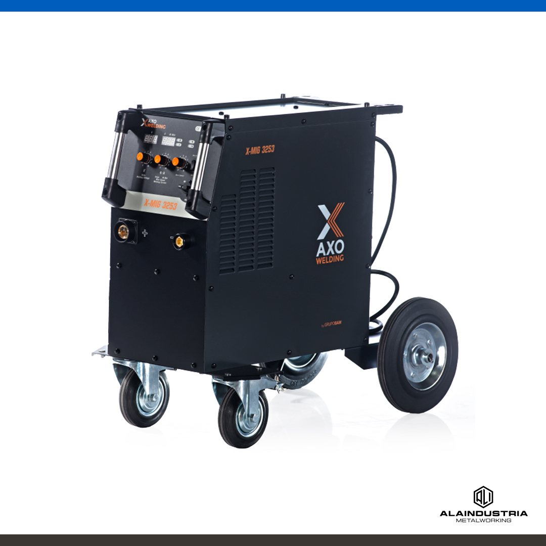 SOLDADORA MULTIPROCESO 320 AMPERS AXO X-MIG 3253 + TORCHA 360 TRAFIMET + REGULADOR + PINZA MASA